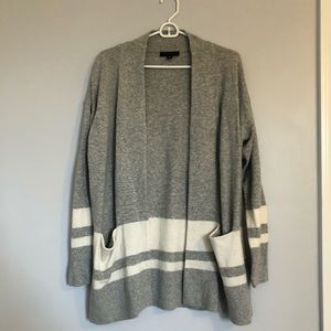 Grey Ann Taylor Cardigan with Pockets